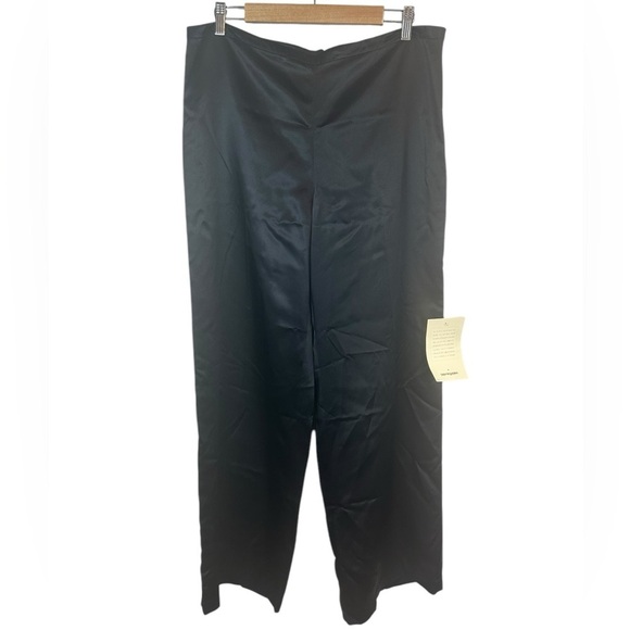 Sutton Studio / Bloomingdale's | NWT | 100% Silk Black Trouser Pants | Size 14 - Picture 1 of 5